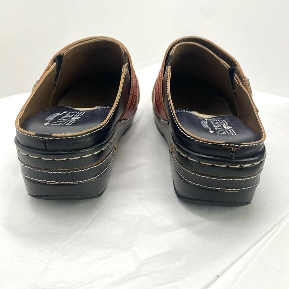 Spring Step Women's Leather Mules - Red, Yellow, Black - Picture 4 of 13